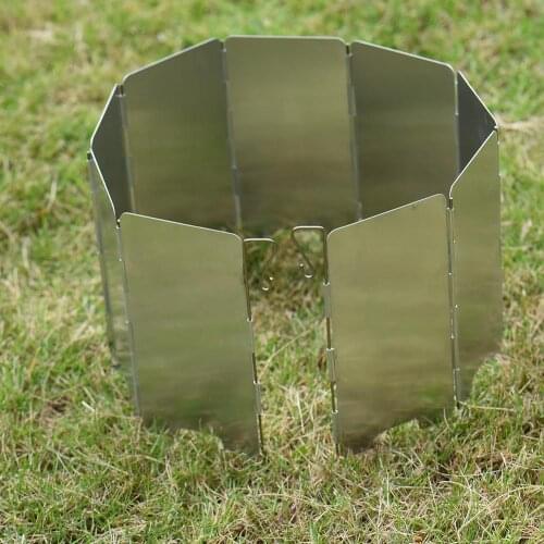 Portable 9 Plates Stove Wind Shield Folding Outdoor Picnic BBQ Gas Stove Camping Screen Wind Guard Cookware