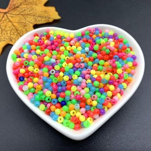 1000/500 pcs /lot 3/4mm Multi Colors Acrylic Round Beads For DIY Bracelets & Necklaces Jewelry Makings Accessories#ZV11