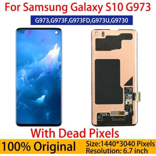 With Defect 6.1"Original S10 LCD For SAMSUNG Galaxy S10 G973F/DS G973U SM-G973 LCD Display with Touch Screen Digitizer Assembly