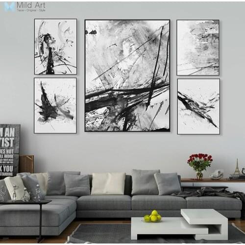 Modern Abstract Chinese Ink Splash Canvas A4 Art Poster Print Wall Picture Painting Custom Vintage Retro Living Room Home Deco