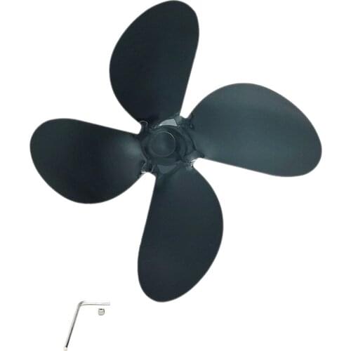 Thickened Fireplace Fan Accessories Aluminum Alloy Fan Blade 4 Blade Black Solid Fireplace Fan Accessories