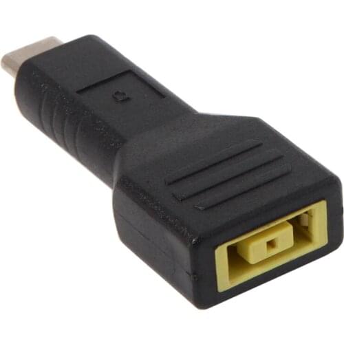 Top Rectangle Jack for Lenovo Input To USB-C Type-C Power Plug Charge Adapter for Laptop Phone