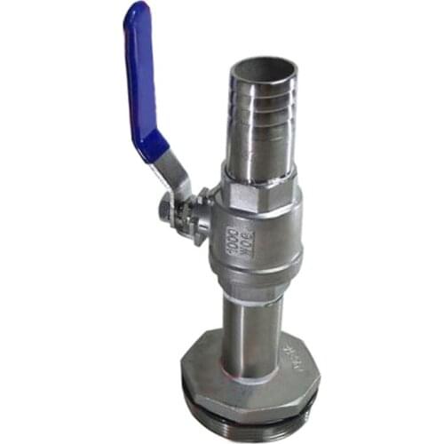 1pc Oil valve for iron oil drum kitchen industry chemical oil drain plug barrel faucet ball valve Straight type Stainless steel