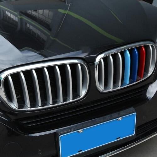 14pcs ABS Plastic Stickers Exterior Car Front Grill Strip Trim for BMW X5 X6 G05 G06 2019 Models Accessories