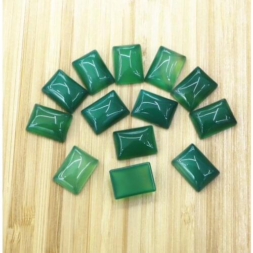 15pcs/bag of Natural Stone Square Cabochon Cut Flat Beads DIY Handmade Material Accessories Size 18*13*6mm Bracelets for Women