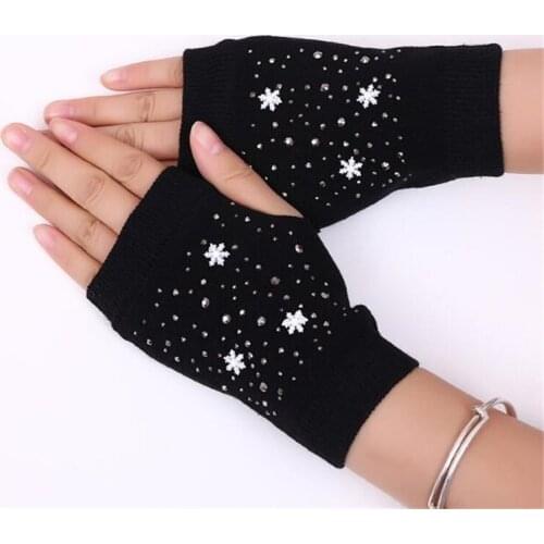 30pair Winter Boy&Girl Students Homework Dew Finger Cartoon Flexibility Gloves,Women Office Knitted Embroidery Fingerless Gloves
