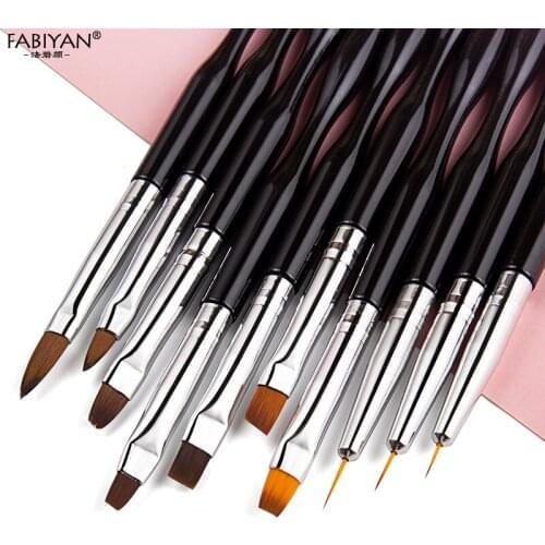 4/10Pcs Nail Art Acrylic Painting Drawing Liner Brushes Pen Line Extension Builder Gradient Round Flat UV Gel Pen Manicure Tool