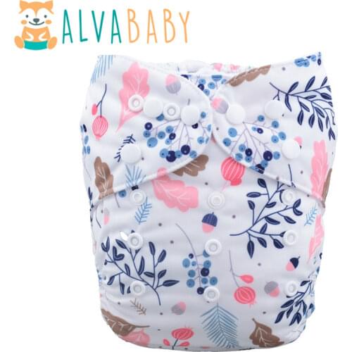 Alvababy New Print! Environmental friendly Diaper Washable with Microfiber Insert H050