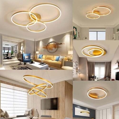 Aluminum Modern Led ceiling lights For living room bedroom Kitchen 110V 220V Coffee/Gold Ceiling Lamp Fixtures Combination