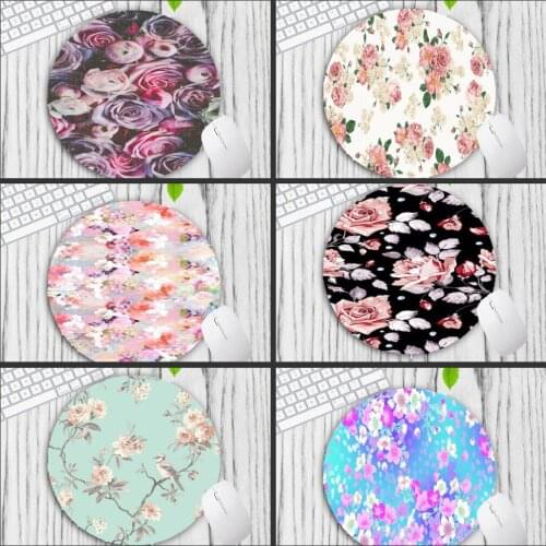 Mairuige Big Promotion Beautiful Anime Floral Desk Mat Gamer Play Mats Flower Mousepad Size for 200*200*2MM Round Mousepad