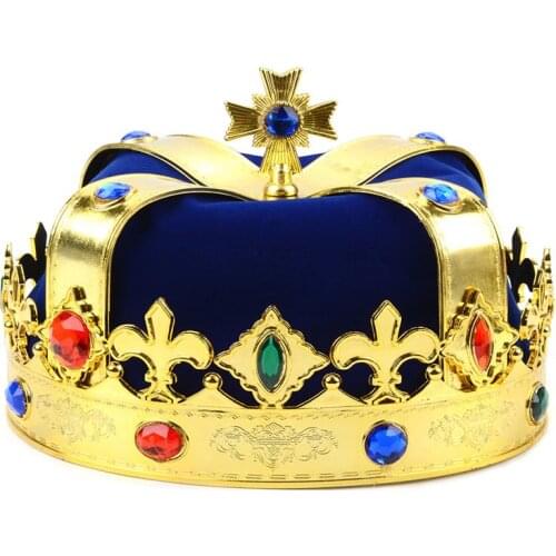 1 Piece King Crown Decor For Party Creative Rhinestone Prince Crown For Birthday Party Decoration Events Party Hats Accessories