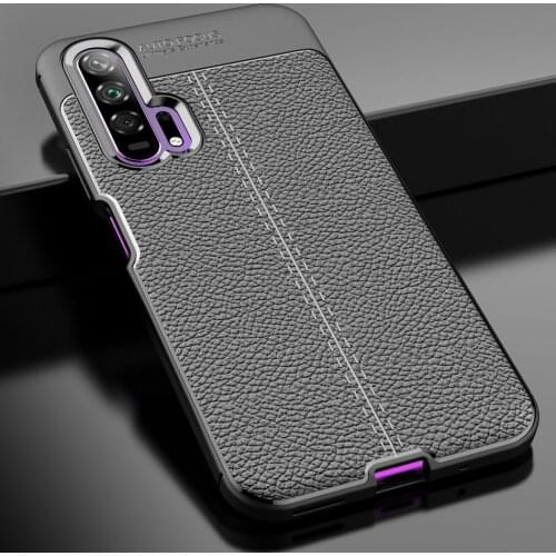 Honor 20 Pro Luxury Brand Original Shockproof Armor Cover for Huawei Honor 20 Pro Case Soft Leather Carbon TPU Case for Honor 20