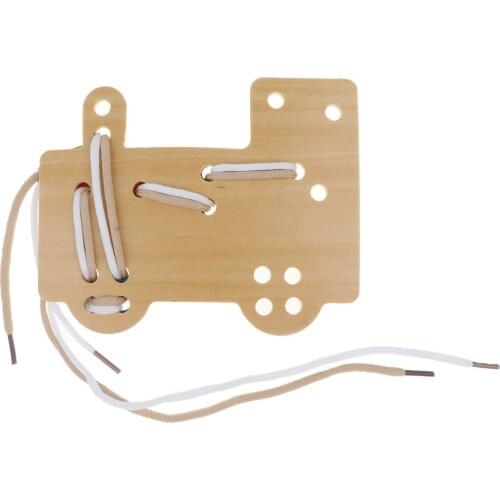 Kids Wooden Montessori Toy Train Lacing Threading Game Educational Toy Gift