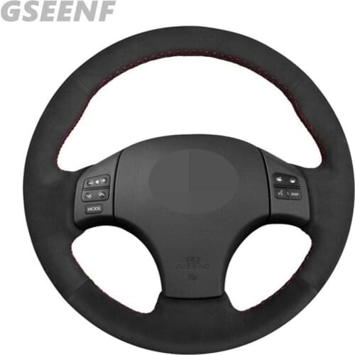 Car Steering Wheel Cover For Lexus IS IS250C IS250 IS300 IS300C IS350 IS350C F SPORT Black Hand-stitched Suede