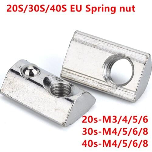 M3-M8 T nut M3 M4 M5 M6 M8 Roll-in t spring nut nickel plated Elasticity slot nut for 2020 3030 4040 aluminum profile extrusions