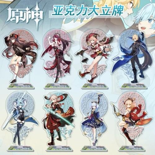 Game Anime Genshin Impact Acrylic Stand Model Toys Kamisato Ayaka Hu Tao Baal Kaedehara Kazuha Figure Action Desktop Decoration