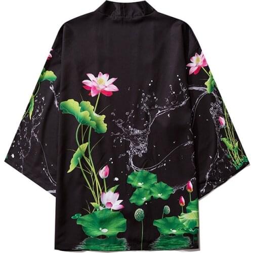 2020 Women Harajuku Japanese Fashion Kimono Floral Print Cardigan Shirt Blouse Haori Obi Asian Clothes Samurai