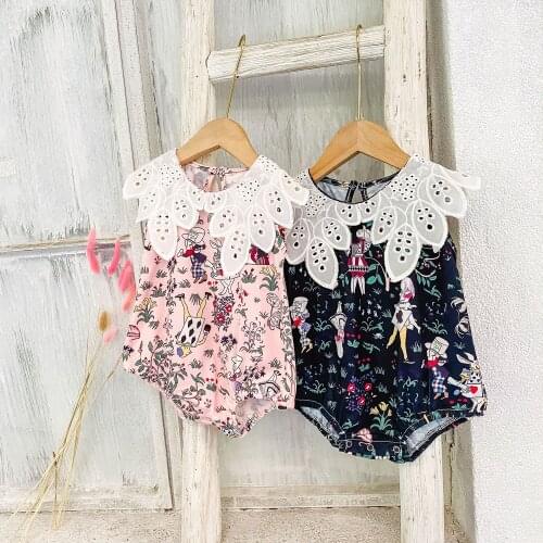 2021 New Newborn Baby Girl Sweet Floral Cotton Romper Jumpsuits Sunsuit Baby Summer Clothing Outfits 0-18M