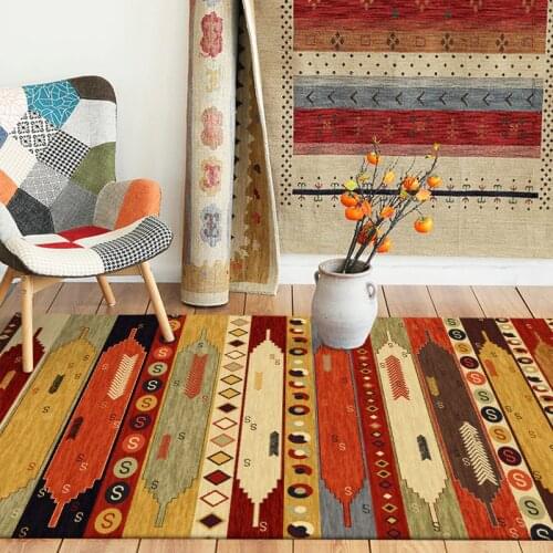 Bohemian Indian style Color mat geometry carpet bedroom plush rug living room floor mat custom made bathroom door mat