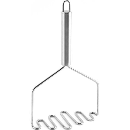 Stainless Steel Potato Masher Creative Wavy Design Manual Masher Cooking Masher Fruit Press Maker Kitchen Gadgets Accessories