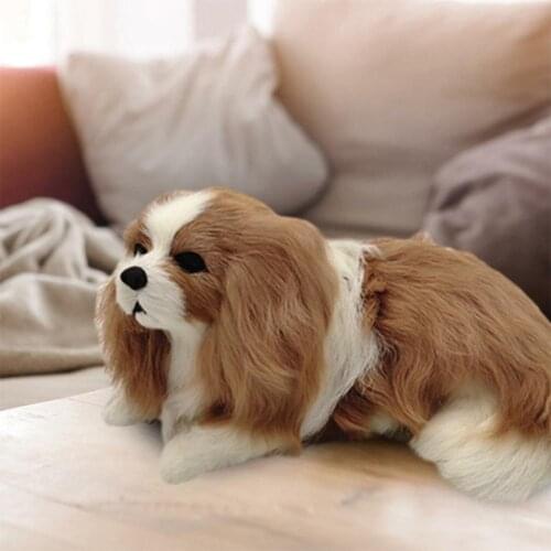 Simulation Dog Model Toys Realistic Charlie Dog Plush For Children Gifts Stuffed Home Toys Kids Gift And Decor A9S7