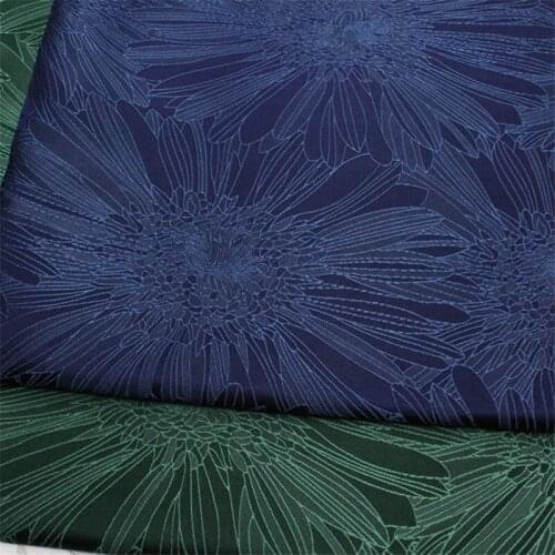 NCF633 Blue/Green Big Flower Brocade Fabric Chinese Tradtional Silk Cheongsam Mans Clothing Home Textiles Decoration DIY Fabric