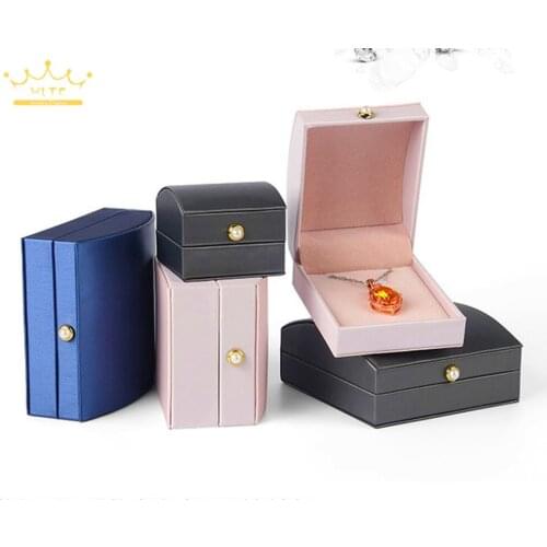 New Arched Brushed Skin Pearl Buckle Jewelry Box Ring Pendant Bracelet Box Jewelry Box Custom Display