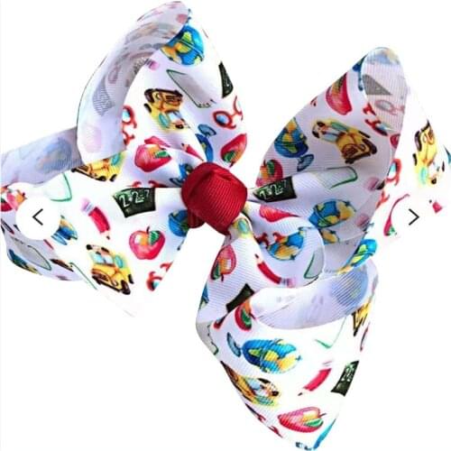 NEW Back to school bows first day of school Large hair Bow 8 Inch Alligator Clips Barrettes Accessories headwear