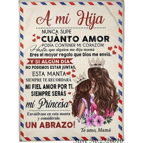 Throw Blanket Letter A Mi Hija 3D Velvet Plush Blanket Bedspread for Kids Girls Sherpa Blanket Couch Quilt Cover Travel 22