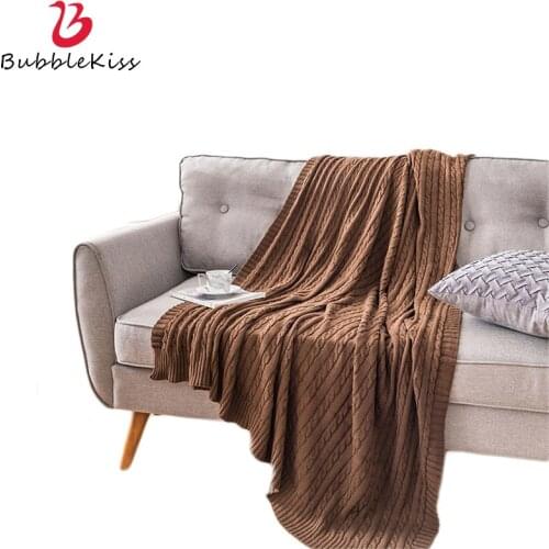 Bubble Kiss Sofa Towel Blanket Solid Color Home Shawl Blankets For Beds Office Nap Throw Blanket Travel Portable Knitted Blanket