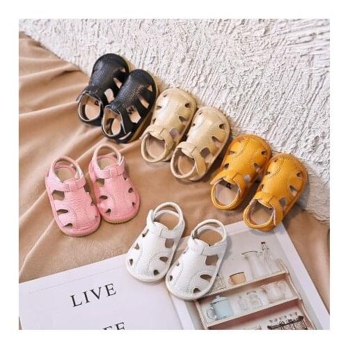 Baby Girls Boys Summer Sandals Soft Bottom Genuine Leather Kids Children Beach Sandals Infant Anti-collision Toddler Shoes
