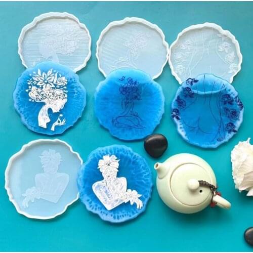 J60E Silicone Jewelry Tray Epoxy Resin Casting Mold Teapot Mat Tray Mold Human Body Jewelry Making Mold Home Decoration