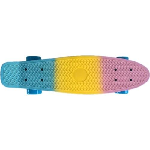 22 Inch Colorful Resilience PU Four-Wheel Small Fish Board Plastic Skateboard Single Tilt Deck Youth Four-Wheel Ska