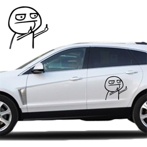 Funny Cartoon Middle Finger Reflective Car Sticker Creative Fashion Decal Waterproof Motorcycle Decals Logan Auto Accessories