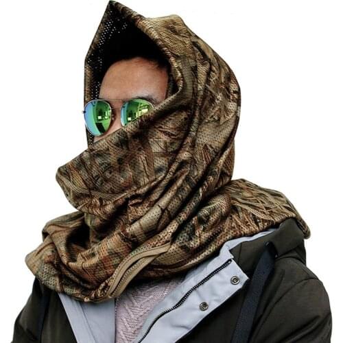 Military Tactical Scarf Airsoft Sniper Camouflage Mesh Mask Hunting Camping Hiking Multi Purpose Headband Scarve 160 X 90 cm