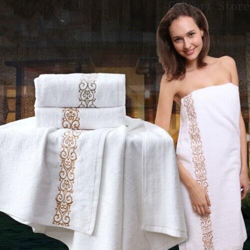 Embroidery Hotel Large Bath Towlespure Cotton Adult Thickened Cotton Towel Big Soft Women Couple Sexy Absorbent Hair Male B5T37