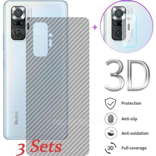 Carbon Fiber Back Screen Protector for Xiaomi Redmi Note 10 Pro 9 9T 9s 9A 9C 8A Mi 10T Poco X3 F3 F2 M3 F1 Camera Lens Glass