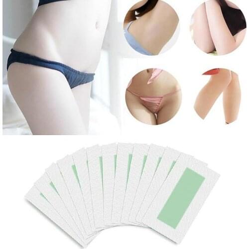 10x Hair Removal Depilatory Epilator Cold Wax Strips Paper Pad For Face Nonwoven-/Jones