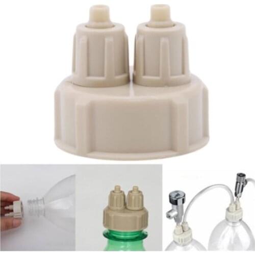 2Pcs Aquarium Multifunction DIY CO2 System Kit Generator Bottle Cap Fish Tank Carbon Dioxide DIY Reactor Quick Screw Plastic Cap