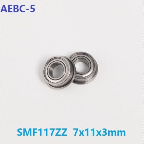 50pcs/lot ABEC-5 SMF117 SMF117ZZ SF677ZZ SF677-ZZ ZZ flange flanged Deep Groove Ball Bearing Stainless Steel 7*11*3mm 7x11x3mm