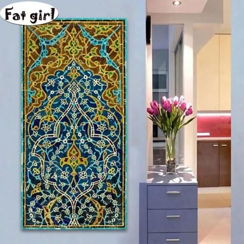 Abstract art diamond painting full square round wall art cross stitch DIY hand drill mosaic modern art embroidery living decor