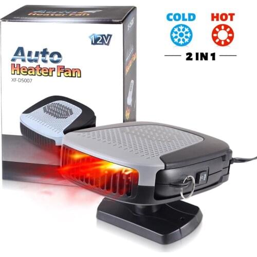 2 in 1 Portable Fast Heating Car Heater Windsheild Defroster Windscreen Defogger Demister 12V 150W Plug in Cigarette Lighter