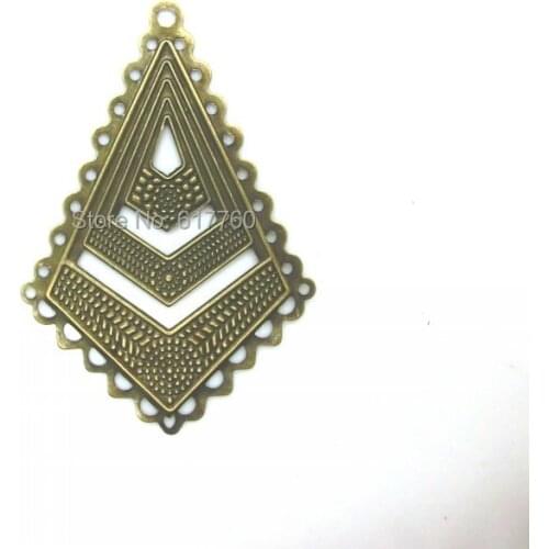 Free shipping-50Pcs Antique Bronze Filigree Drop Pendants/ Connectors Jewelry Findings DIY Connectors 5.9x4cm J0645