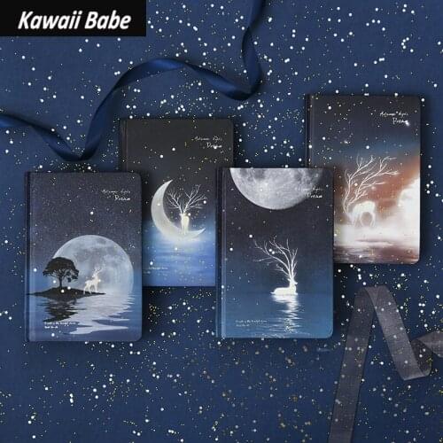 Notebook Drawing Books Sketchbook Diary Daily Notepad Cat Deer Illustrations 128 Sheets Paper Book Office School Supplies Gifts