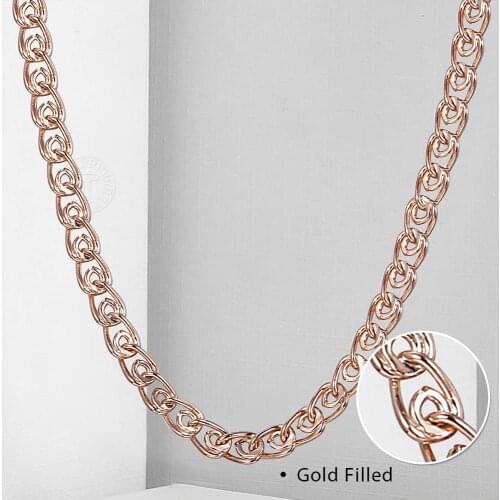 3mm Men Womens Snake Link Necklace 50cm 585 Rose Gold Filled Link Chains Fashion Jewelry Gifts Wholesale LGN462A