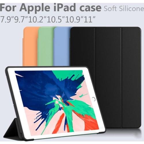 For iPad 9.7 2018 5th 6th Case Soft Silicone Back Protective Covers iPad 10.2 7th 8th Generation Case Air 4 Pro 11 M1 2021