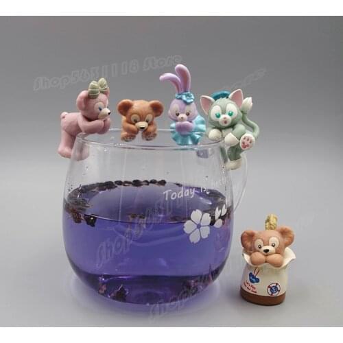 Disney Duffy Bear Teacup Decoration Pendant StellaLou Gelatoni Patch Material Jewelry Pendan ShellieMay PVC Set of 5 Dolls DIY