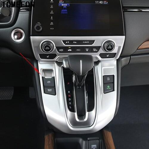 For HONDA CRV CR-V 2017 2018 ABS Chrome Carbon Fiber Paint Stainless Steel Interior Center Console Gear Shift Knob Cover Trim