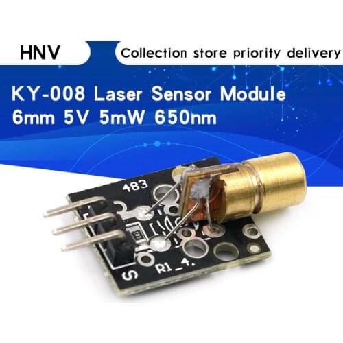 KY-008 650nm Laser sensor Module 6mm 5V 5mW Red Laser Dot Diode Copper Head for Arduino