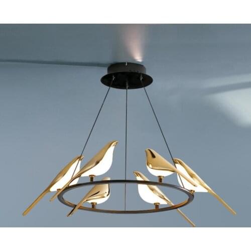 Italian designer Bird lamp led chandelier lighting Postmodern 6 lights creative living dining room kitchen hanging light fixture